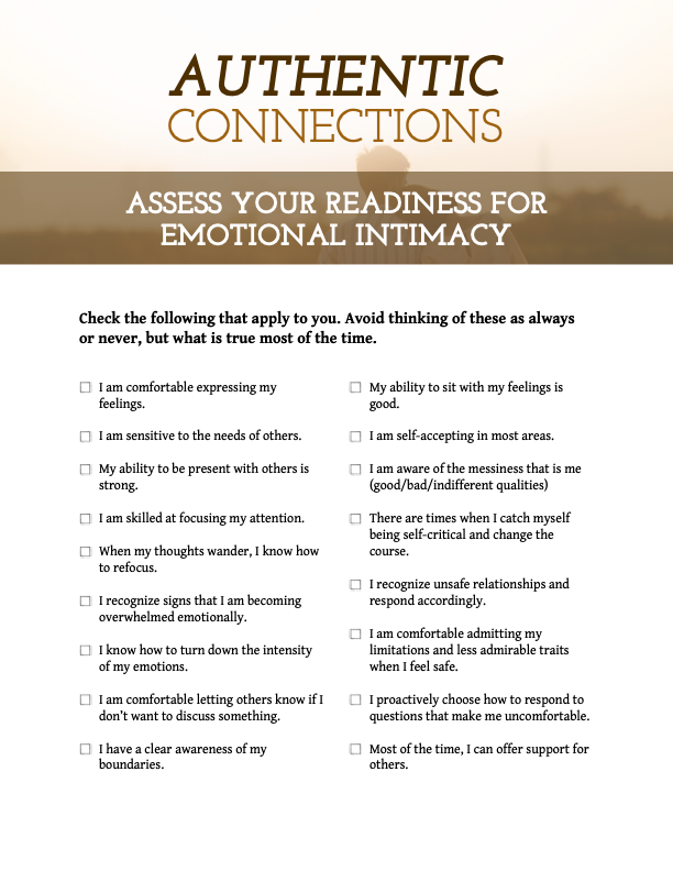 FREE Emotional Intimacy checklist!